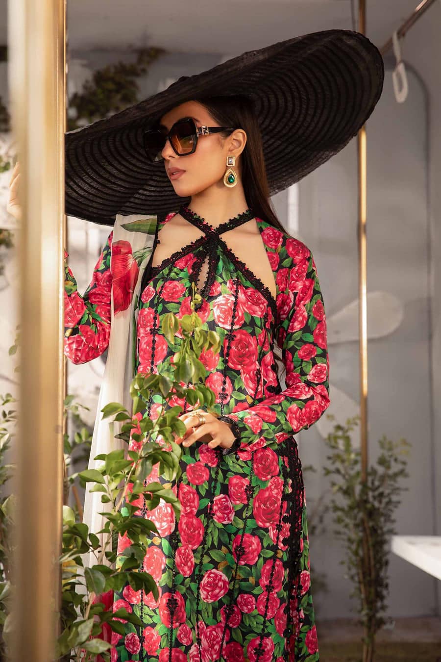 Maria B M Print Pink Flower Luxury lawn Collection Replica