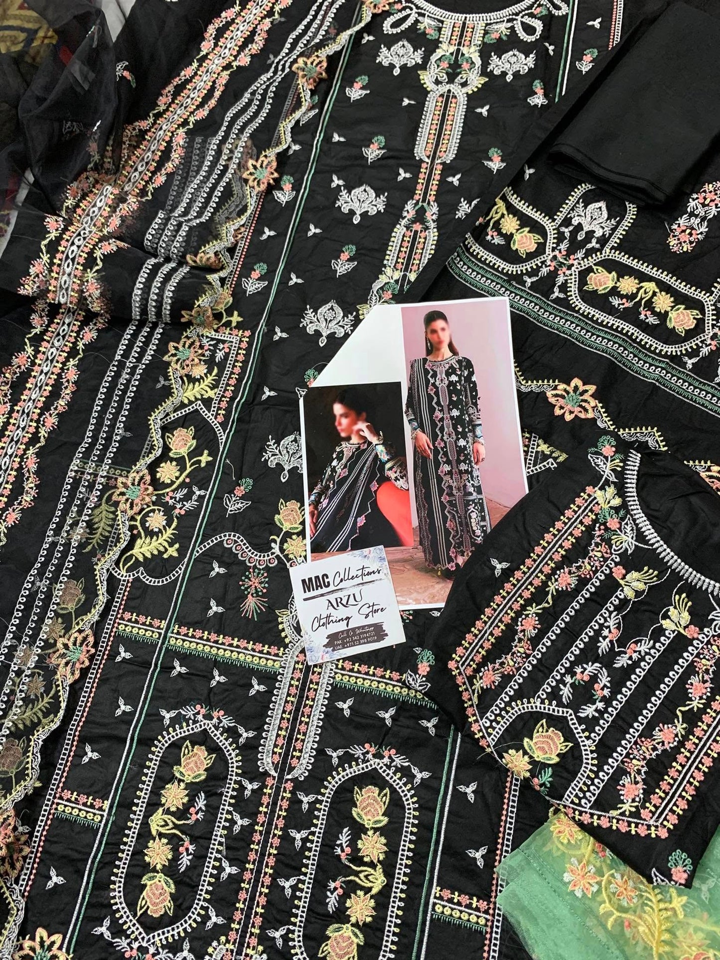 QLR Embroidered Black Luxury Lawn Dress