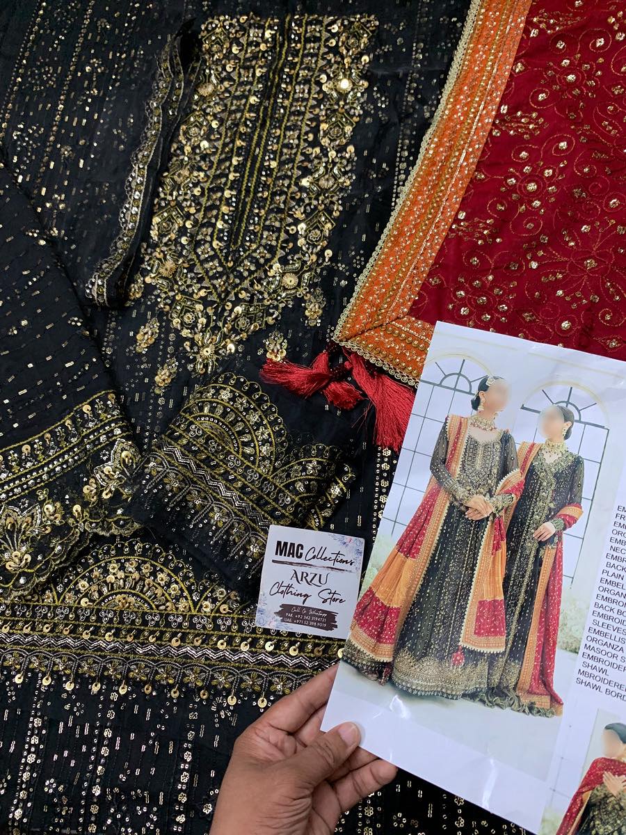 AIK Embroidered Black Luxury Chiffon Collection