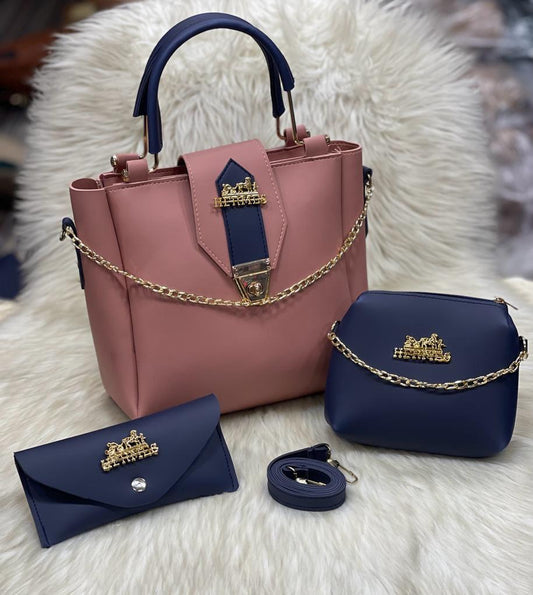 Hermes Set Of 3 Bags (Tea Pink & Blue)