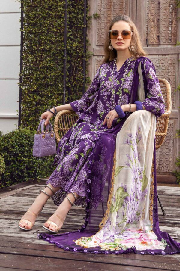 Maria B M Print Purple Luxury Lawn Collection Replica