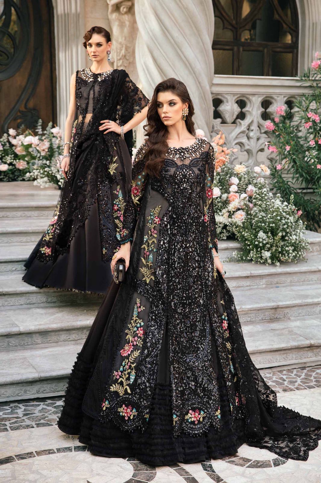 MB Embroidered black Luxury Organza Frock