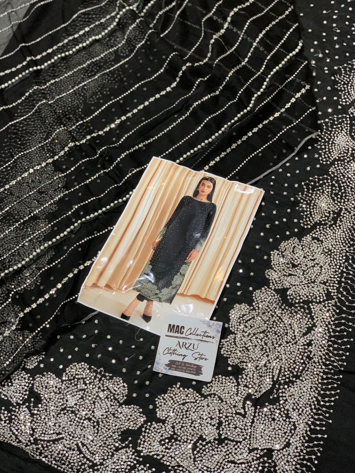 JZM Embroidered Black Raw Silk Dress - Unstitch