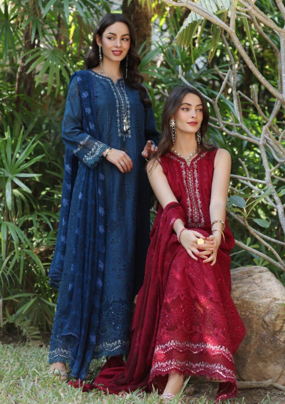 NSA Embroidered Zinc Luxury lawn Chikankari Dress