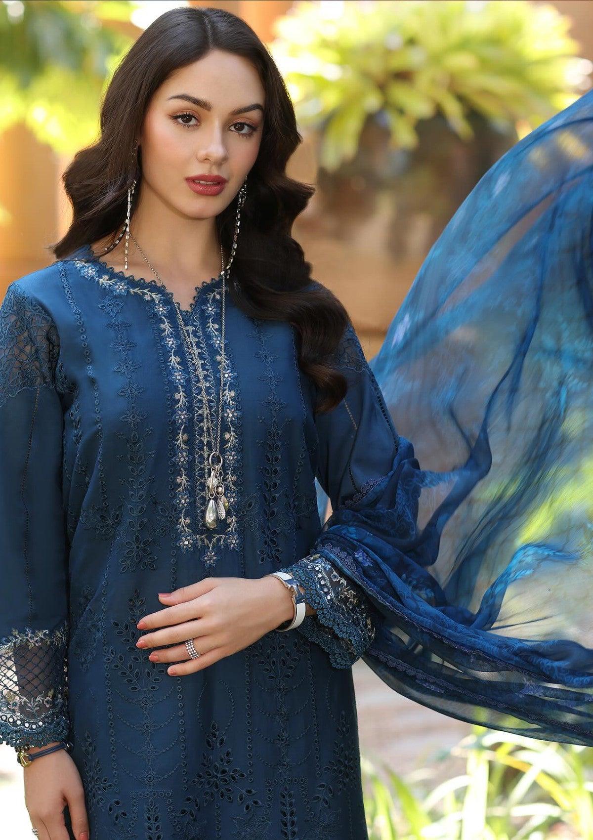 NSA Embroidered Zinc Luxury lawn Chikankari Dress