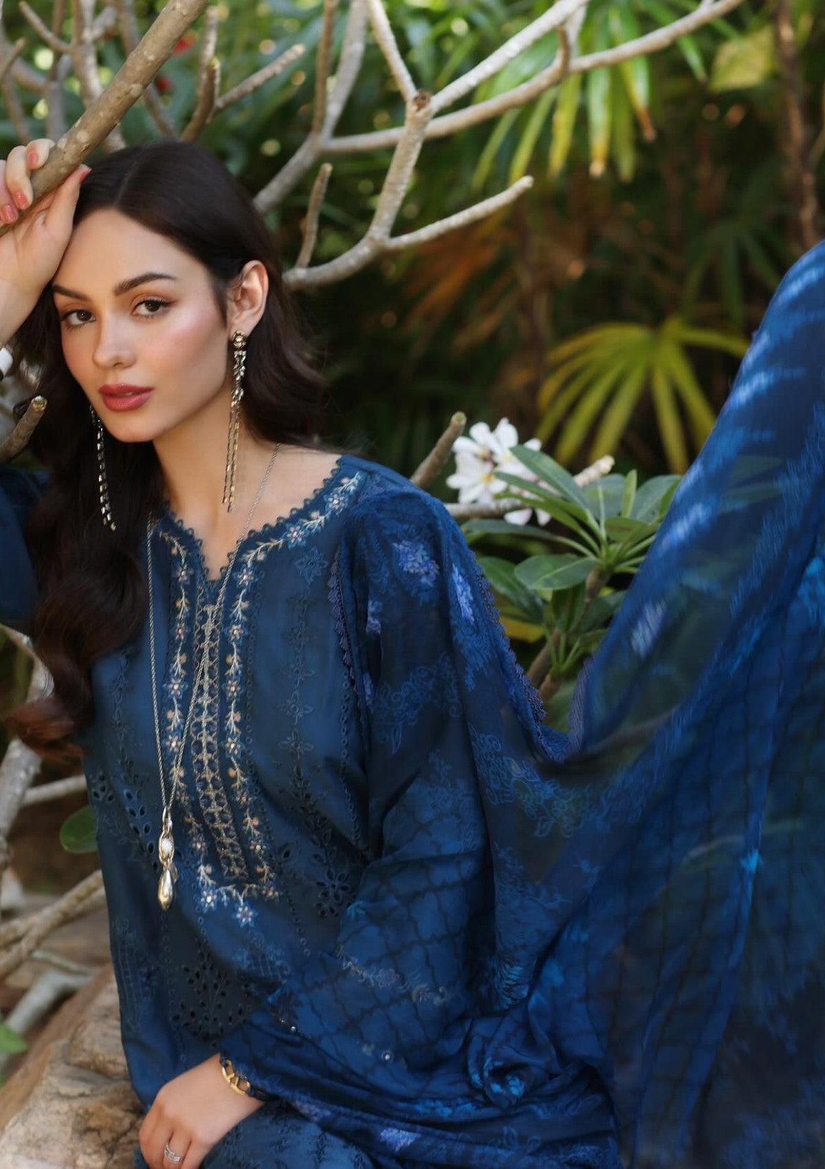 NSA Embroidered Zinc Luxury lawn Chikankari Dress