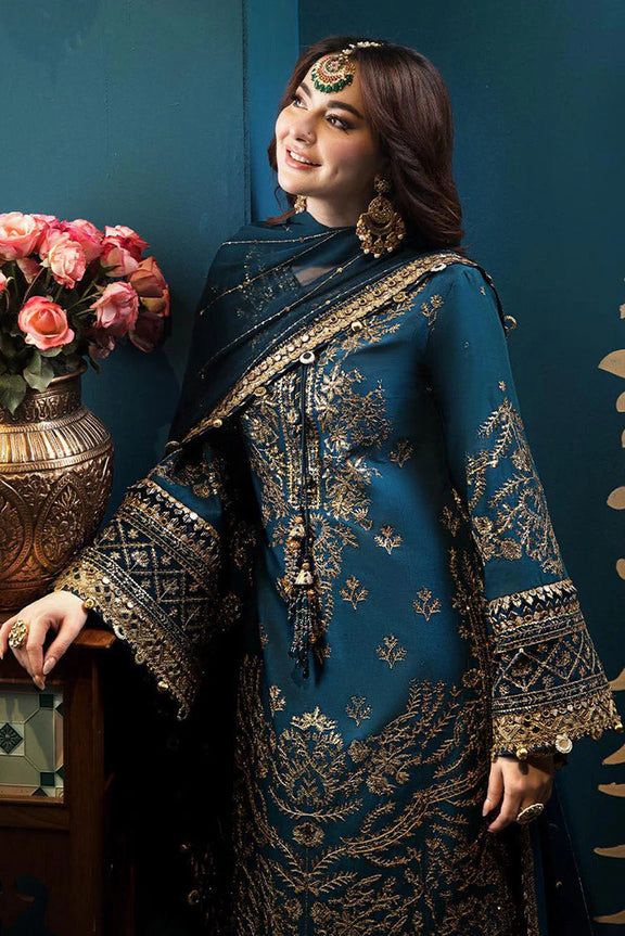 AJ Embroidered ZInc Luxury Chiffon Dress