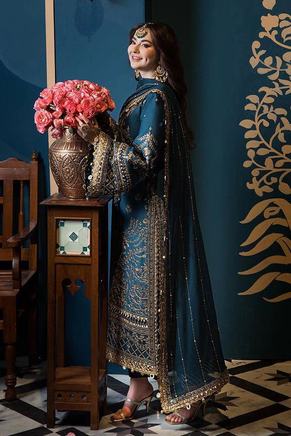 AJ Embroidered ZInc Luxury Chiffon Dress