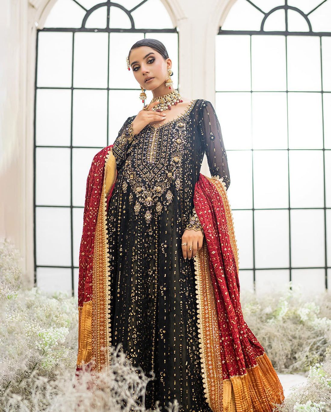 AIK Embroidered Black Luxury Chiffon Collection