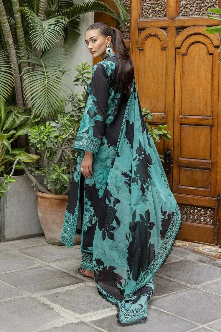 ZC Embroidered Black & Zinc Luxury Linen Dress