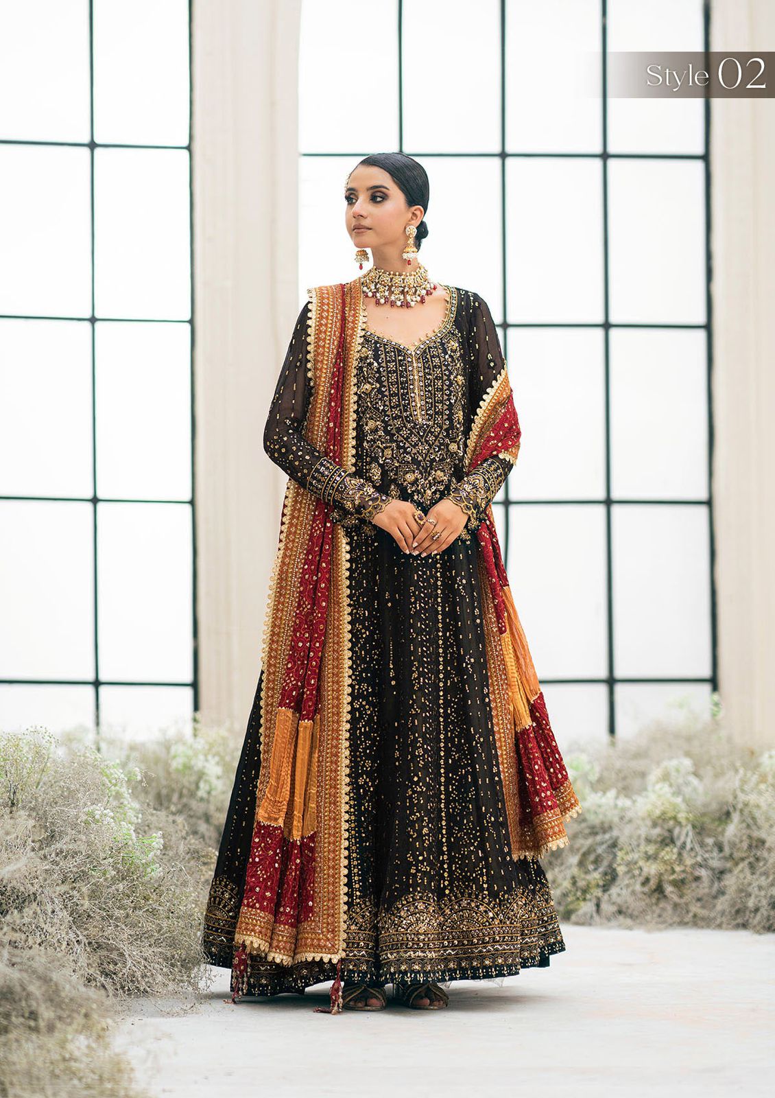 AIK Embroidered Black Luxury Chiffon Collection
