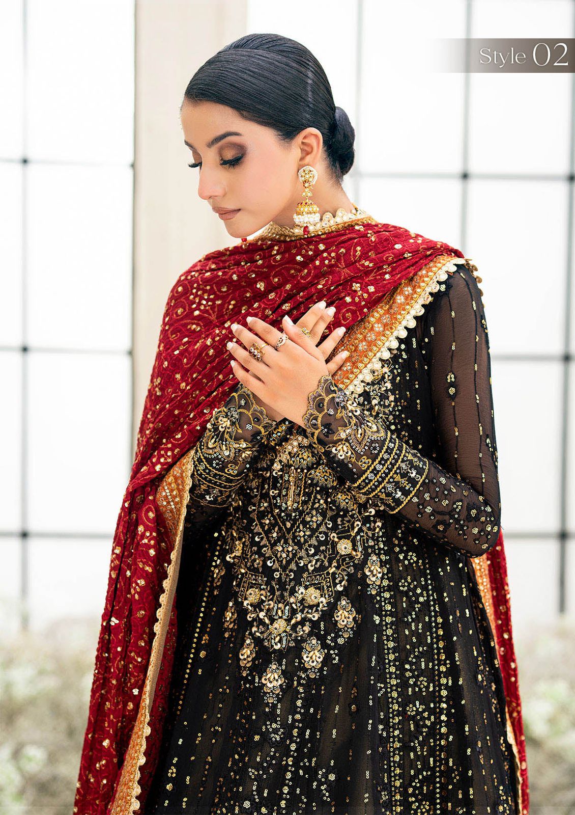 AIK Embroidered Black Luxury Chiffon Collection