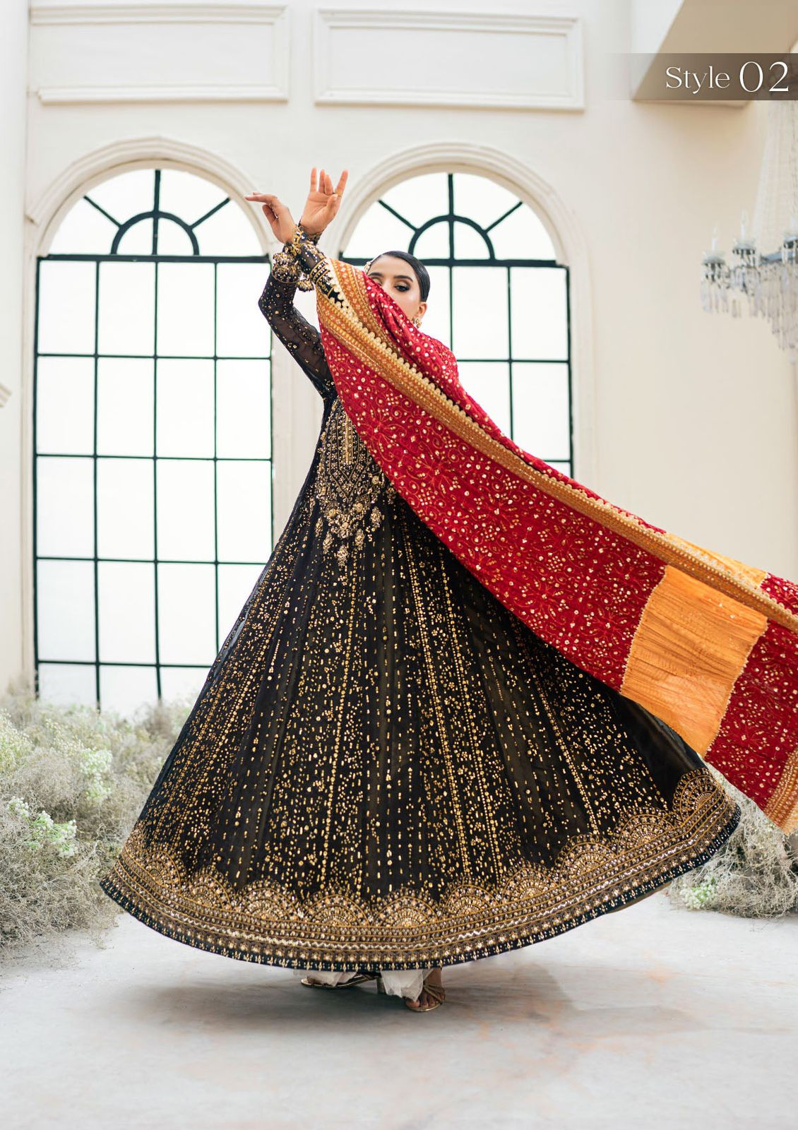 AIK Embroidered Black Luxury Chiffon Collection