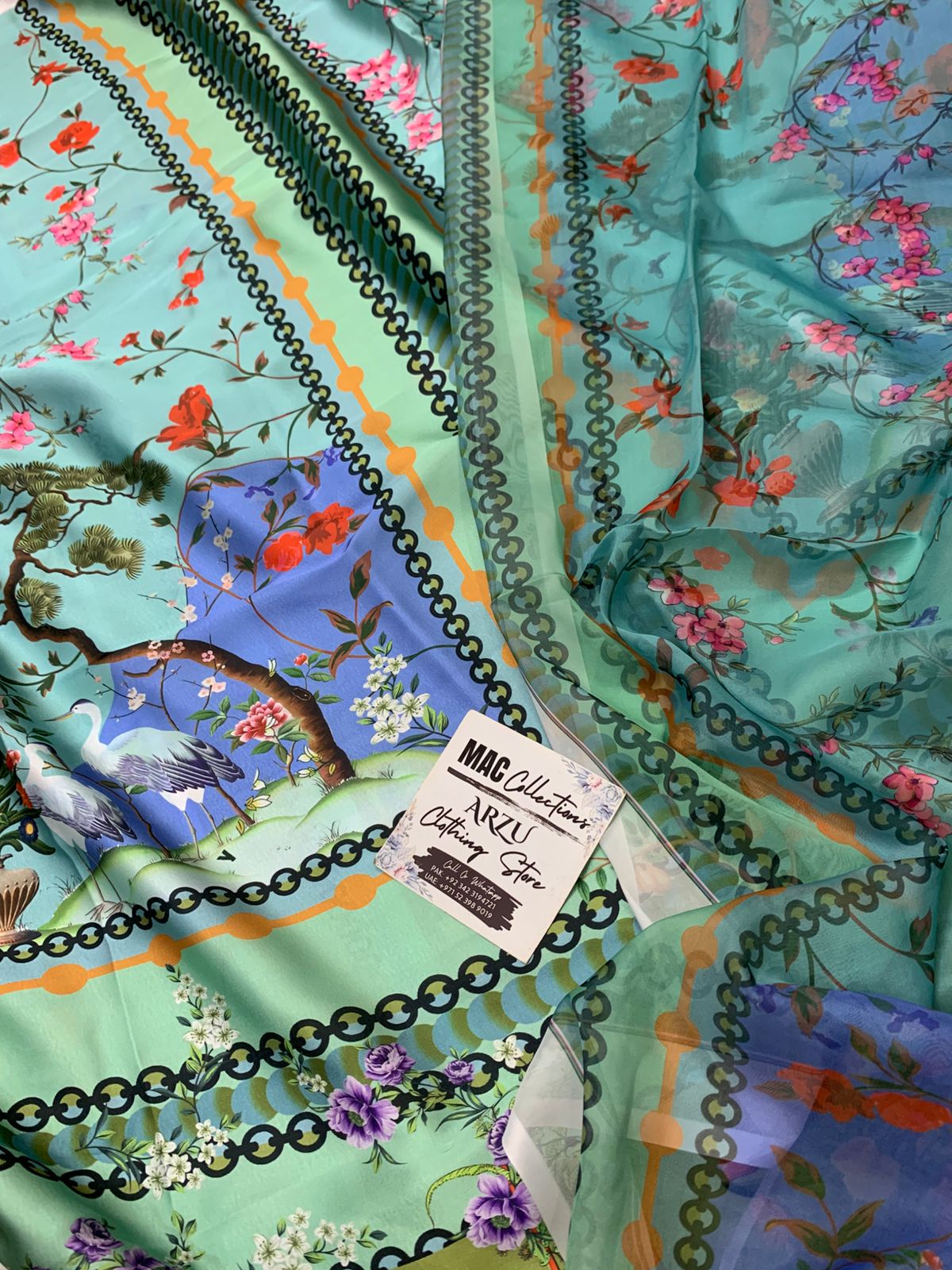 NAA Printed Floral Shamoz Silk Dress