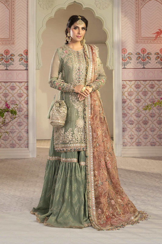 Maria B Green Gharara Luxury Net Collection Replica