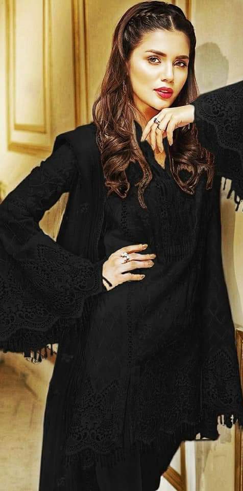 Black net dress designs pakistani sale