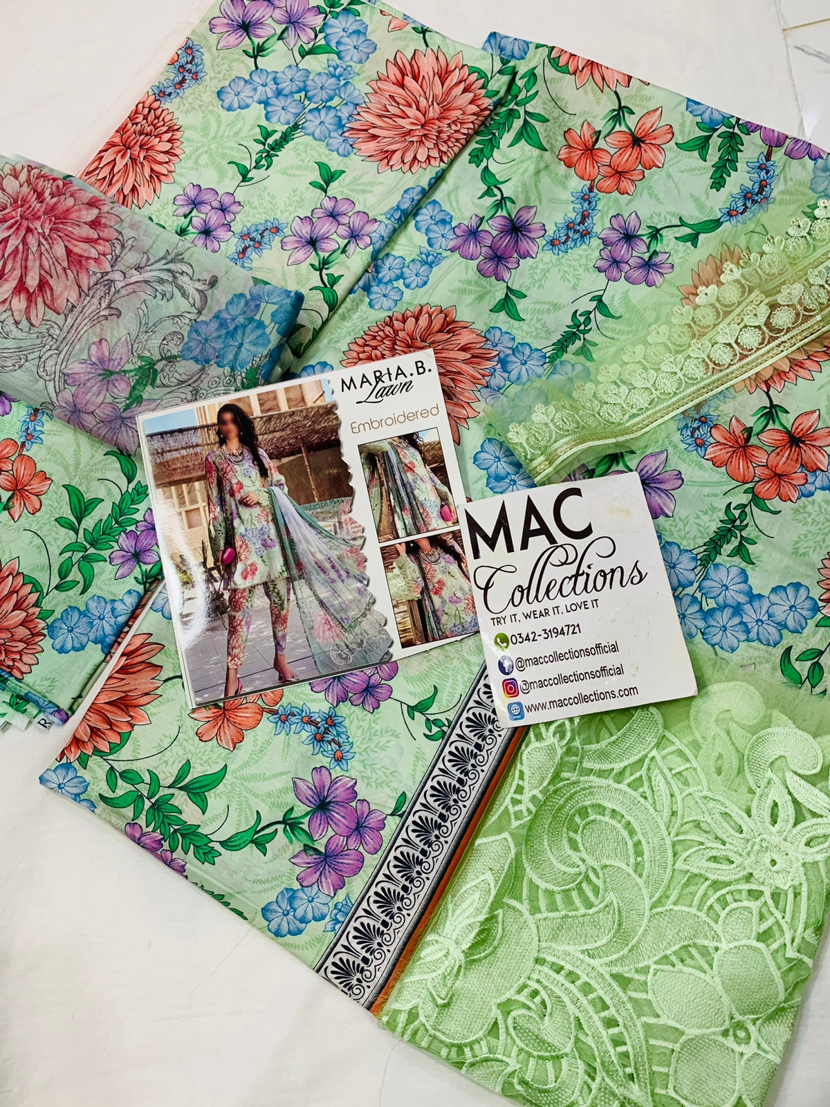 MP Embroidered  Sea Green Luxury Lawn Dress