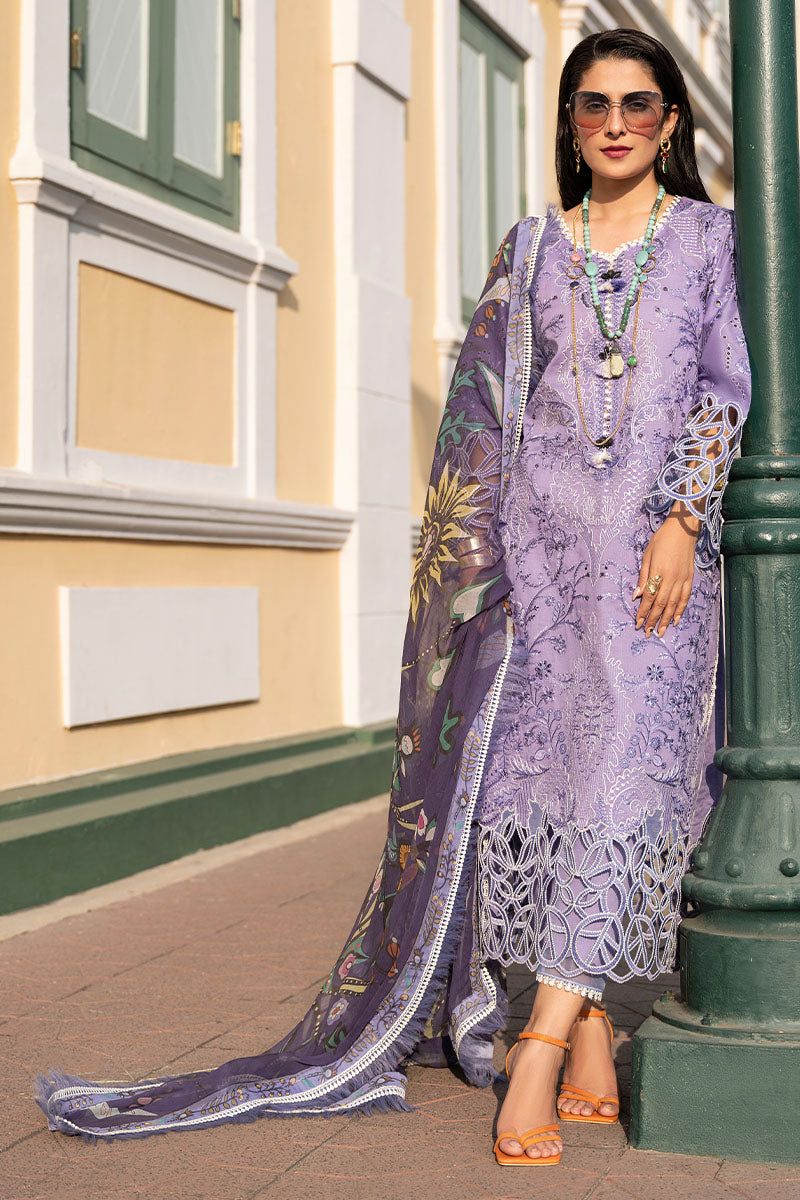 MSQ Embroidered Lilac Luxury Lawn Dress
