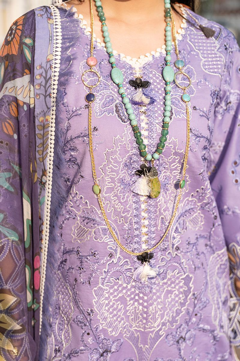 MSQ Embroidered Lilac Luxury Lawn Dress
