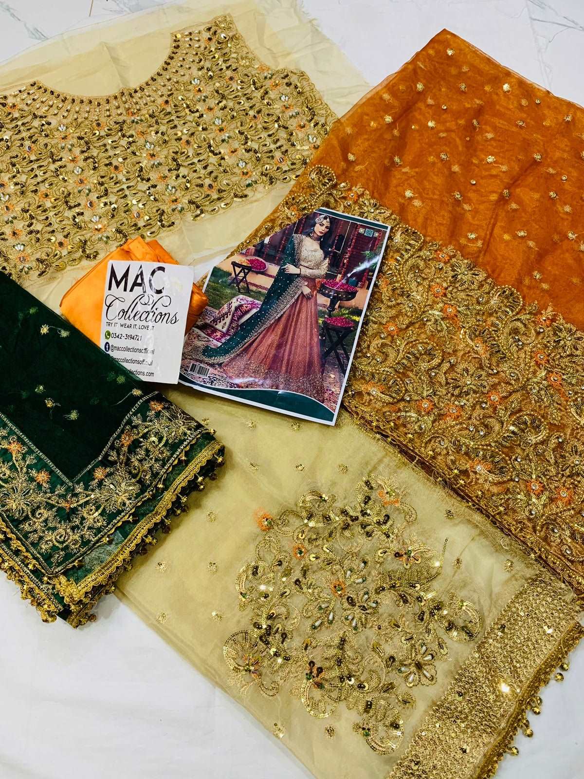 Aisha Imran Bridal Skin & Orange Maxi Net Collection Replica