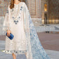 MB Embroidered White n Blue Luxury Lawn Dress
