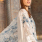 MB Embroidered White n Blue Luxury Lawn Dress