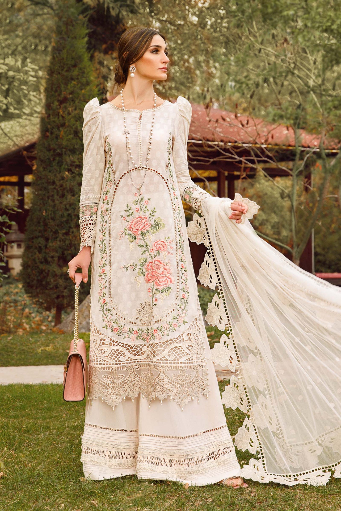 Maria B White Luxury Lawn Dress