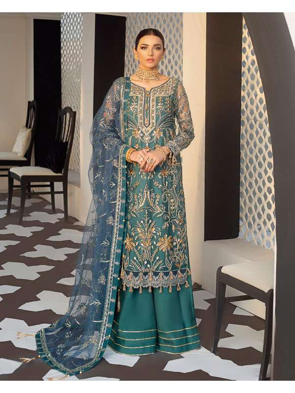 Gulaal Sea green Luxury Net Dress