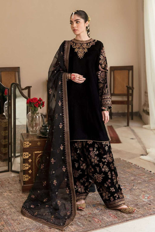 Baroque Black Luxury Velvet Dress