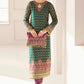 BRQ Embroidered Chantelle Green Organza Dress - Unstitched