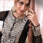 AJ Embroidered Black Chiffon Lehenga