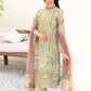 RM Embroidered pista purple Dupatta Luxury Organza Dress