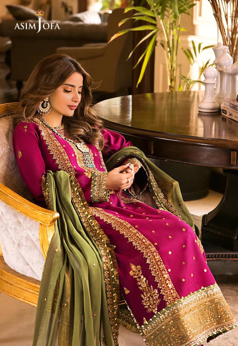 Asim Jofa Pink Chiffon Dress