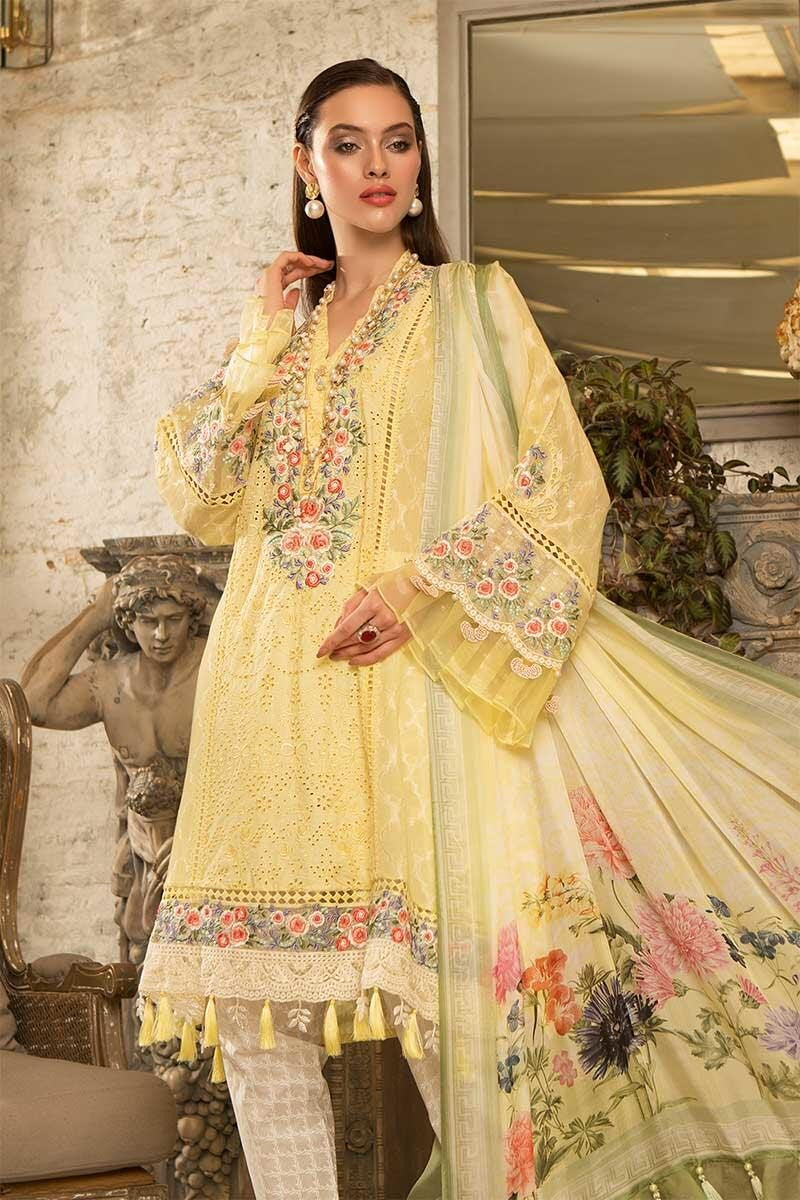 Maria B Yellow Luxury Lawn Dress