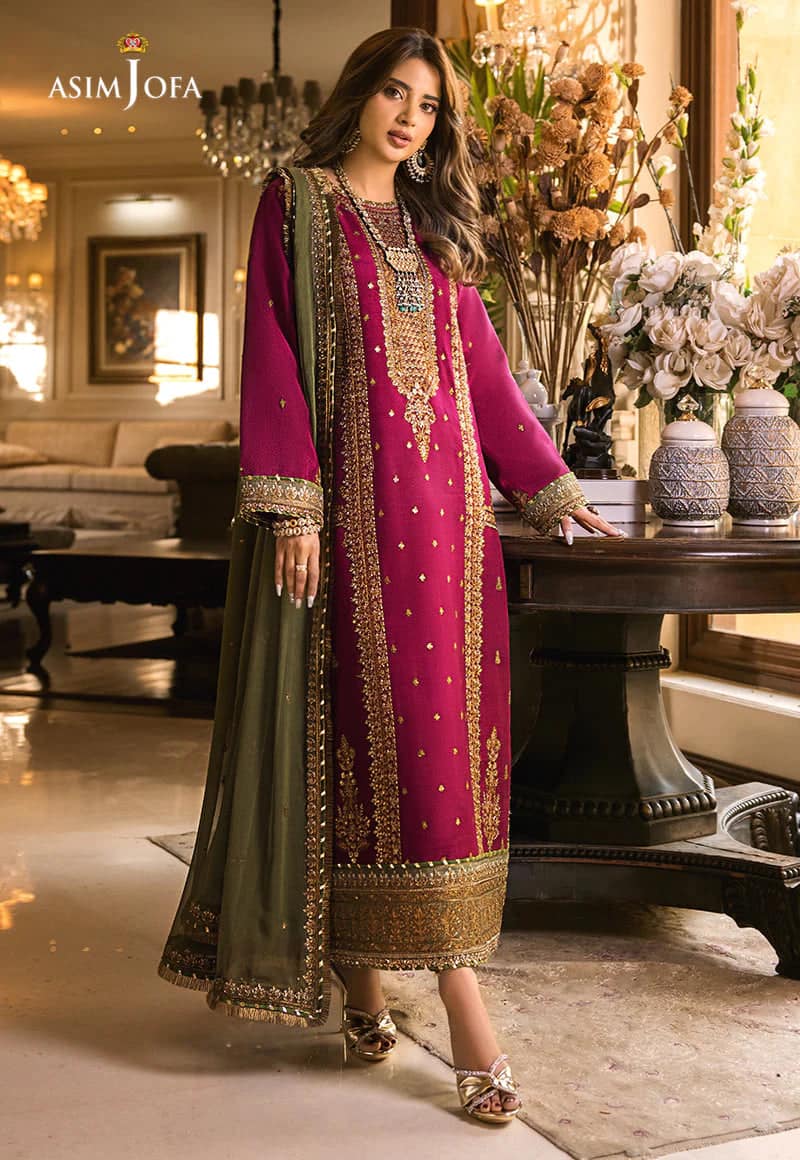 Asim Jofa Pink Chiffon Dress