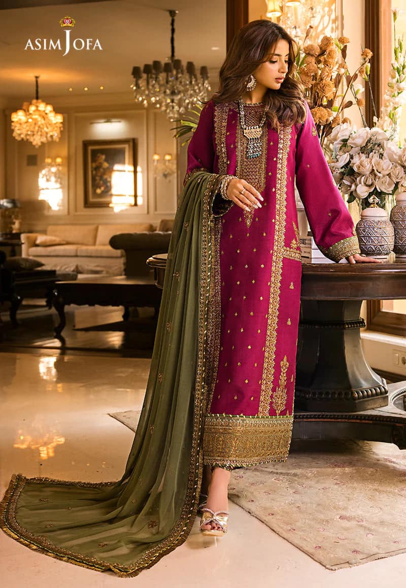 Asim Jofa Pink Chiffon Dress