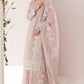 Brq Embroidered Tea Pink Luxury Organza Dress