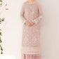 Brq Embroidered Tea Pink Luxury Organza Dress