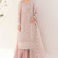 Brq Embroidered Tea Pink Luxury Organza Dress