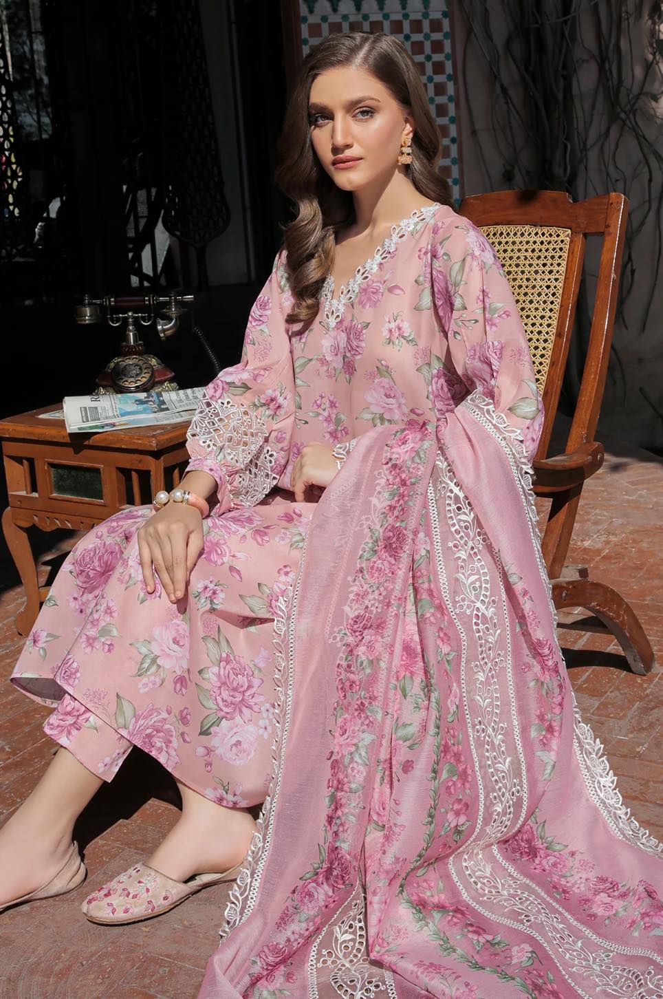 Baroque Pink Luxury Lawn Dress