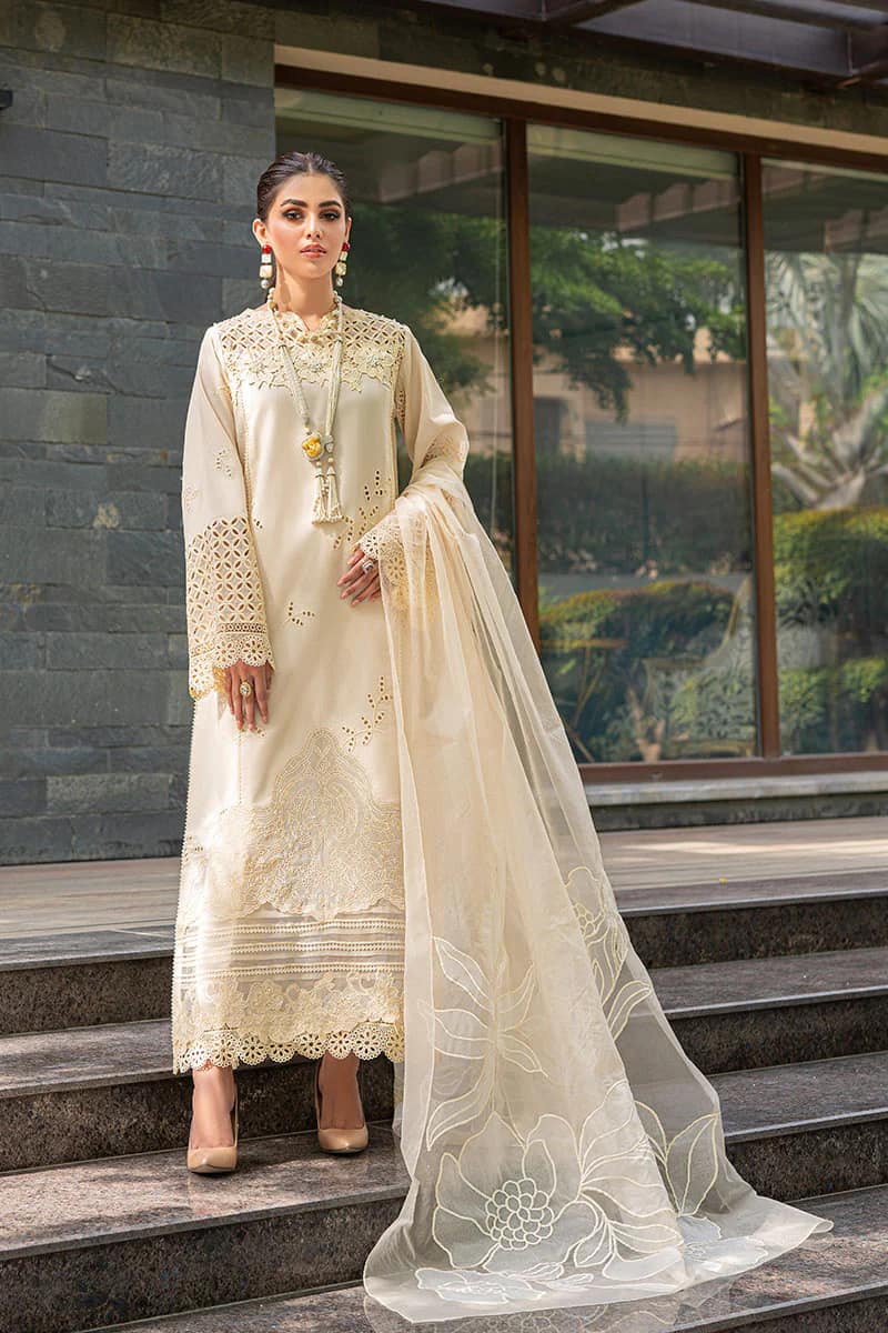 Mushq Off White Luxury Lawn Dress