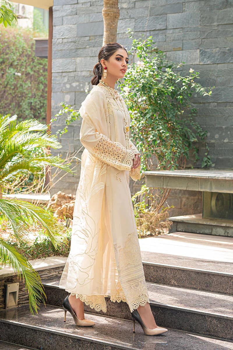 Mushq Off White Luxury Lawn Dress