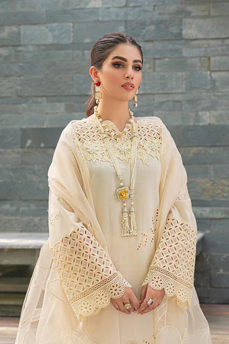 Mushq Off White Luxury Lawn Dress