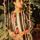 LSR Embroidered White b Black Lining Silk Dress