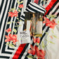 LSR Embroidered White b Black Lining Silk Dress