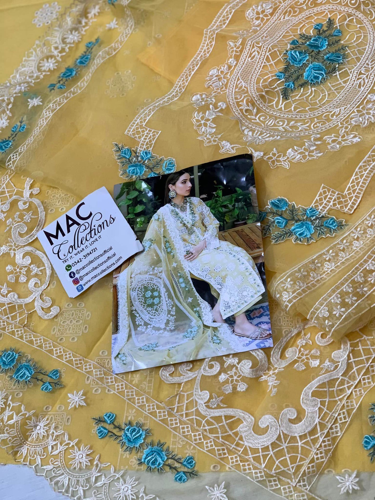 Kahf Yellow Luxury Lawn Dress