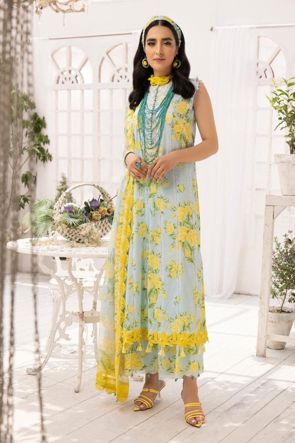 Ittehad Yellow Flower Luxury Lawn Dress