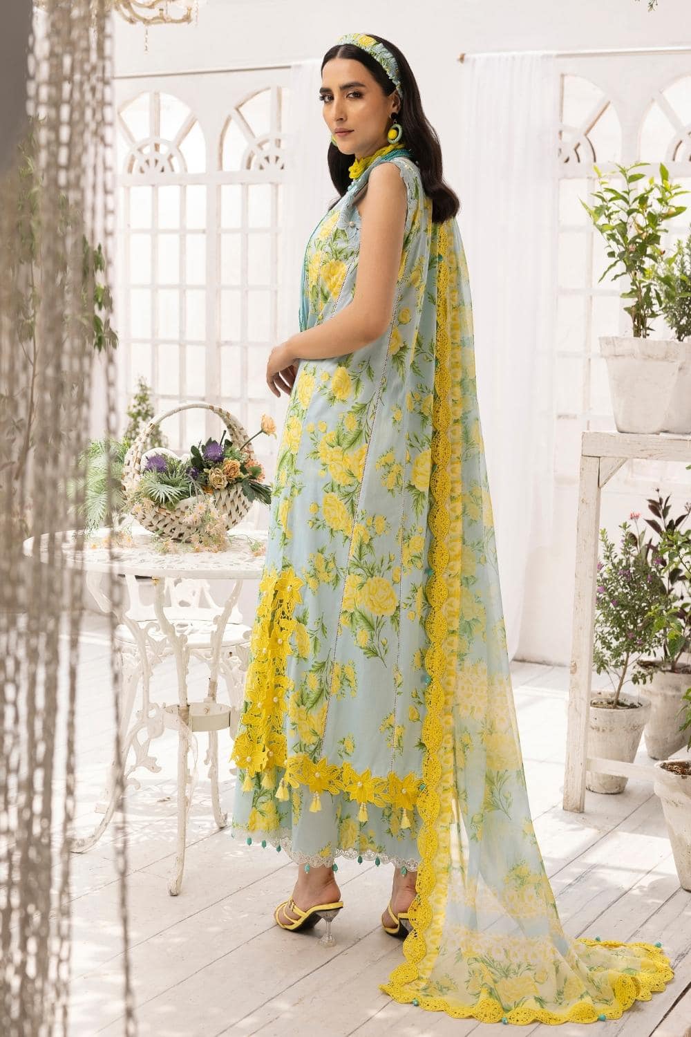 Ittehad Yellow Flower Luxury Lawn Dress