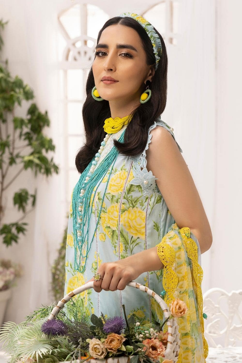 Ittehad Yellow Flower Luxury Lawn Dress