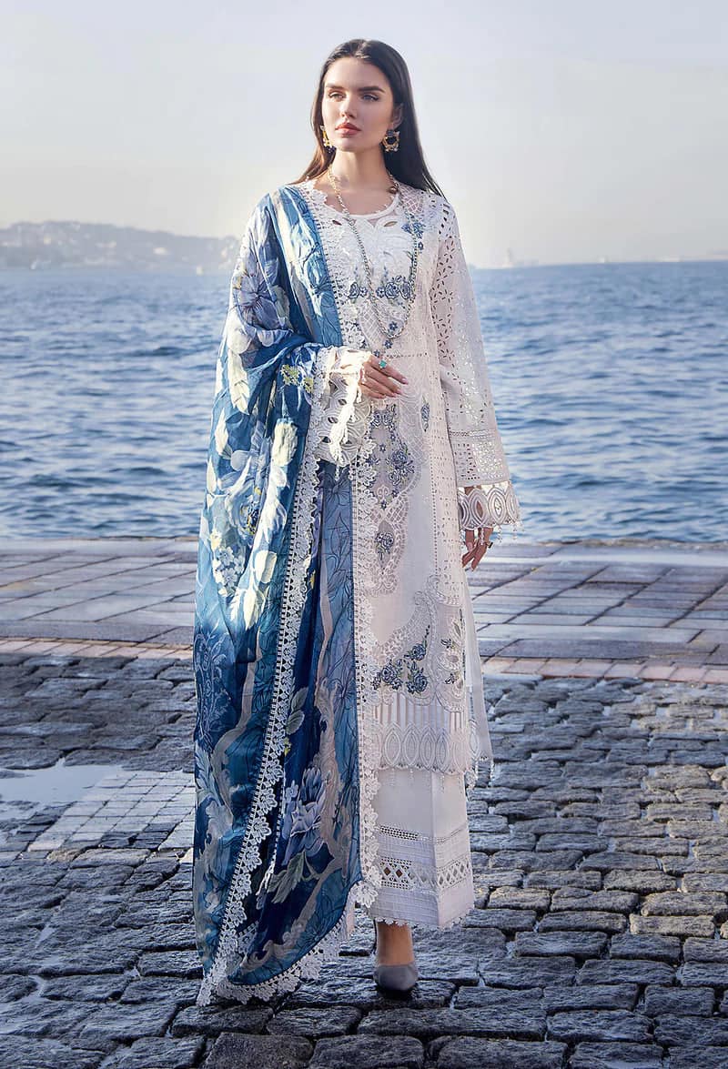 Adan Libas White Luxury Lawn Dress